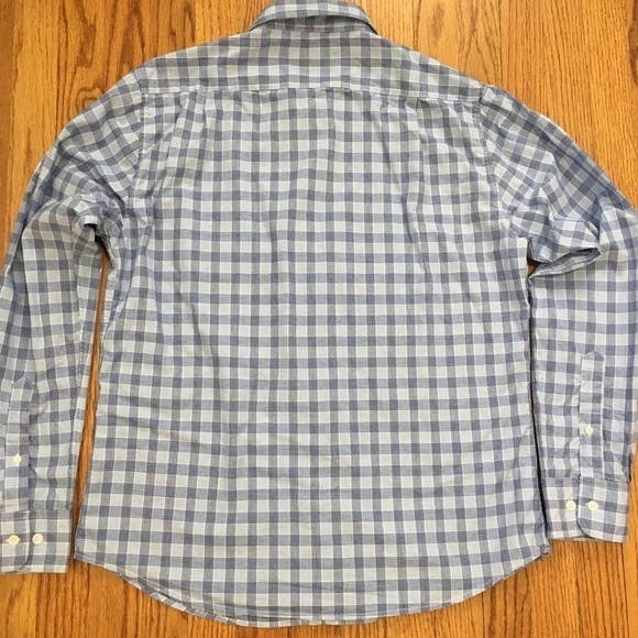 Bowery & Broome Cotton Blue Plaid Long Sleeve Button Down Shirt - Picture 13 of 13